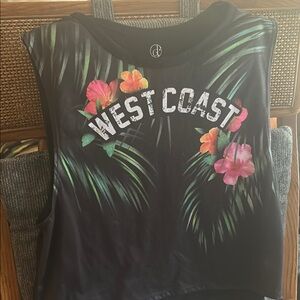 West Coast Cutie Tee and Purple corset tee